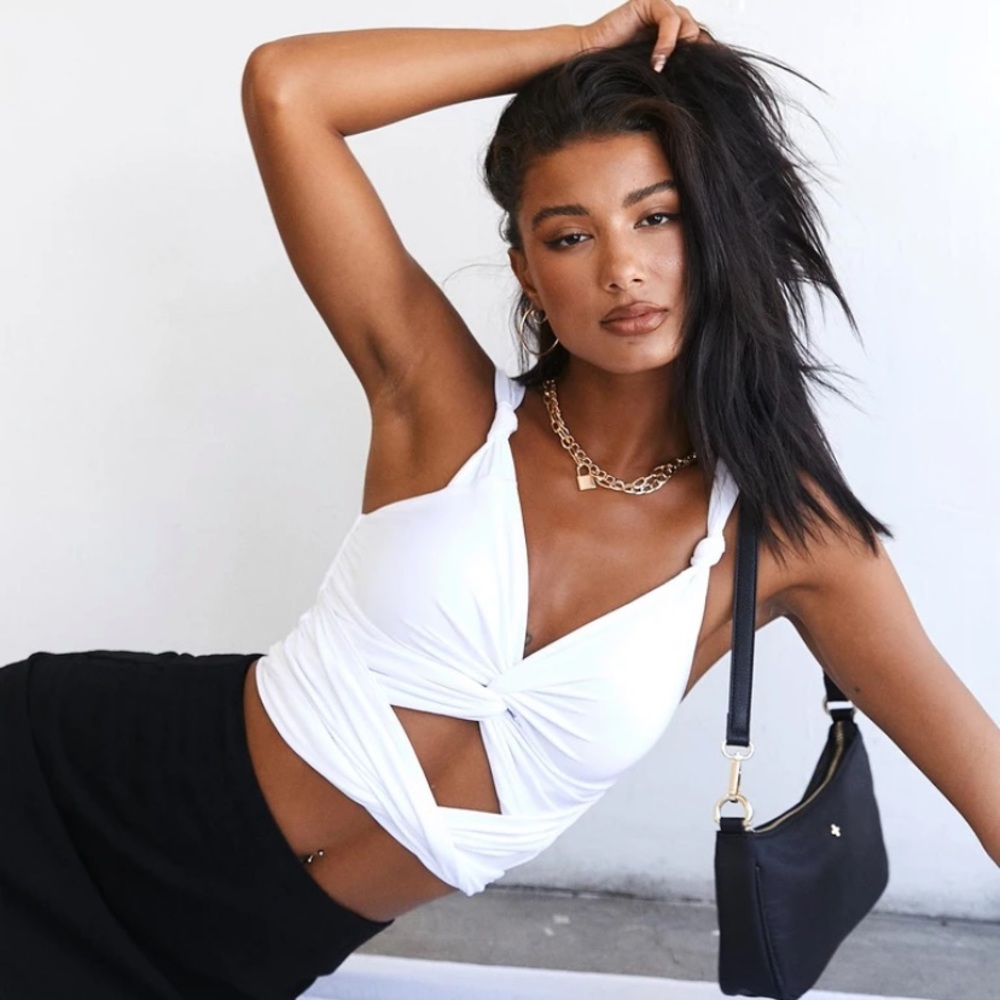 Porto Cervo Tie Up Crop White princess polly top